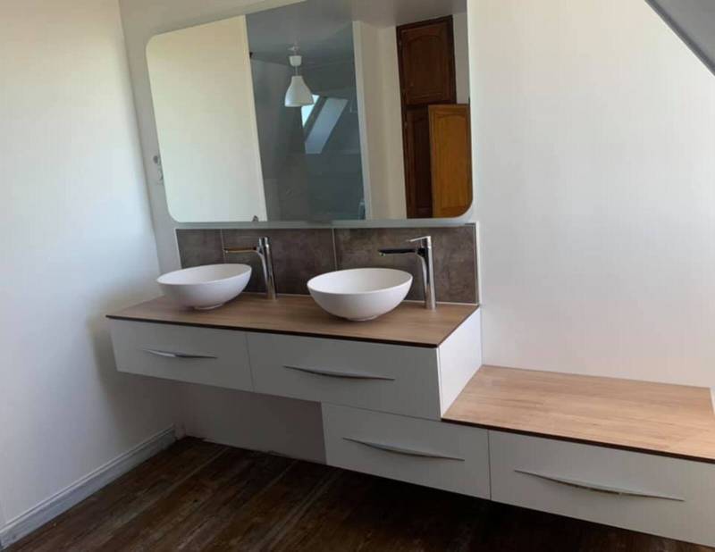 Remplacement d'un meuble double vasque led